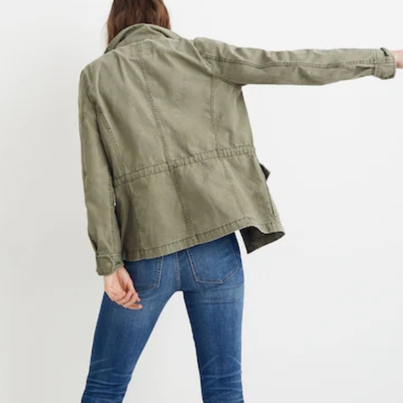 Madewell Passage Jacket Army Green Surplus Military Inspired Jacket 100% Cotton - Picture 4 of 11